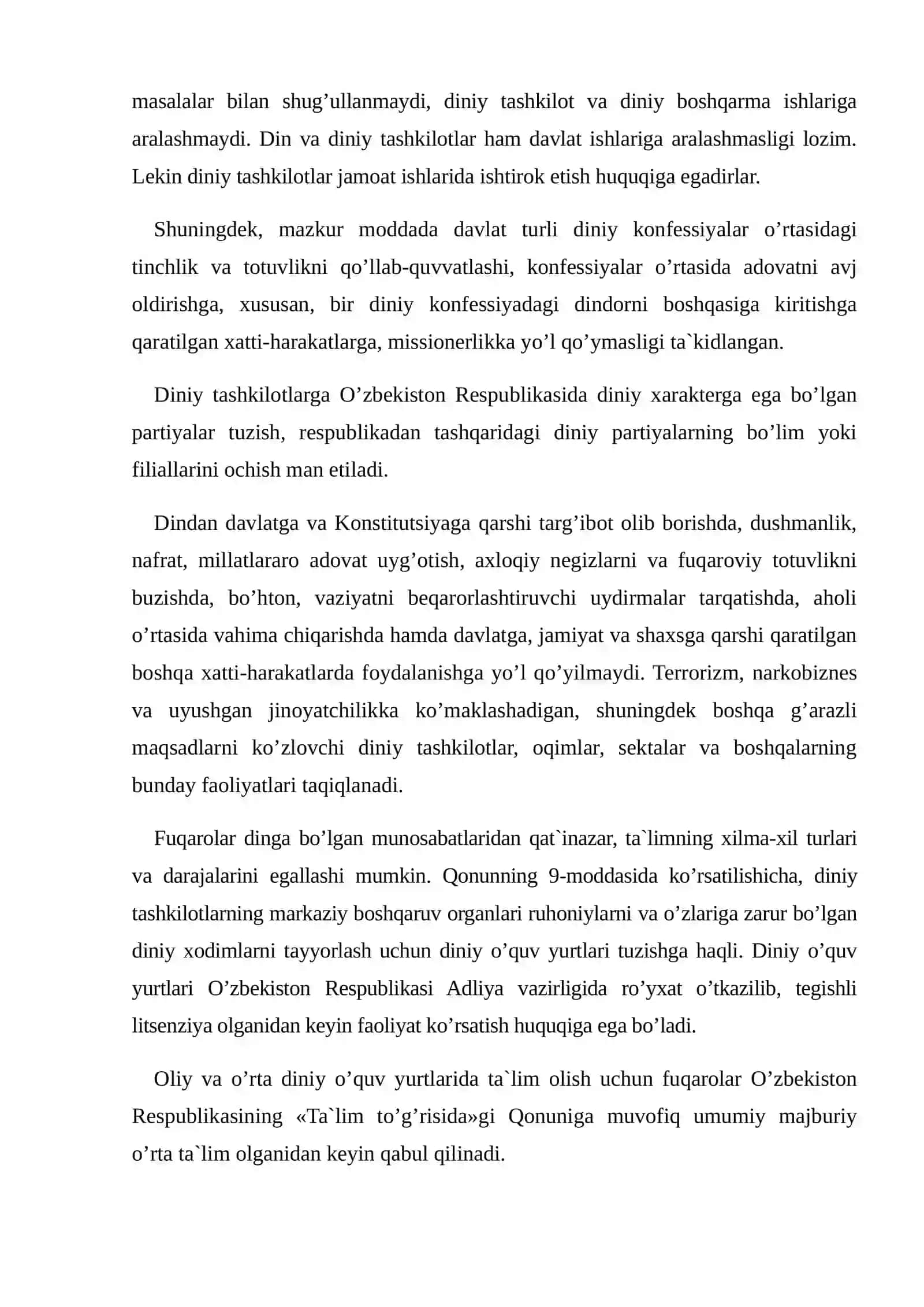 O’zbekistonda faoliyat yurituvchi diniy tashkilotlar 4