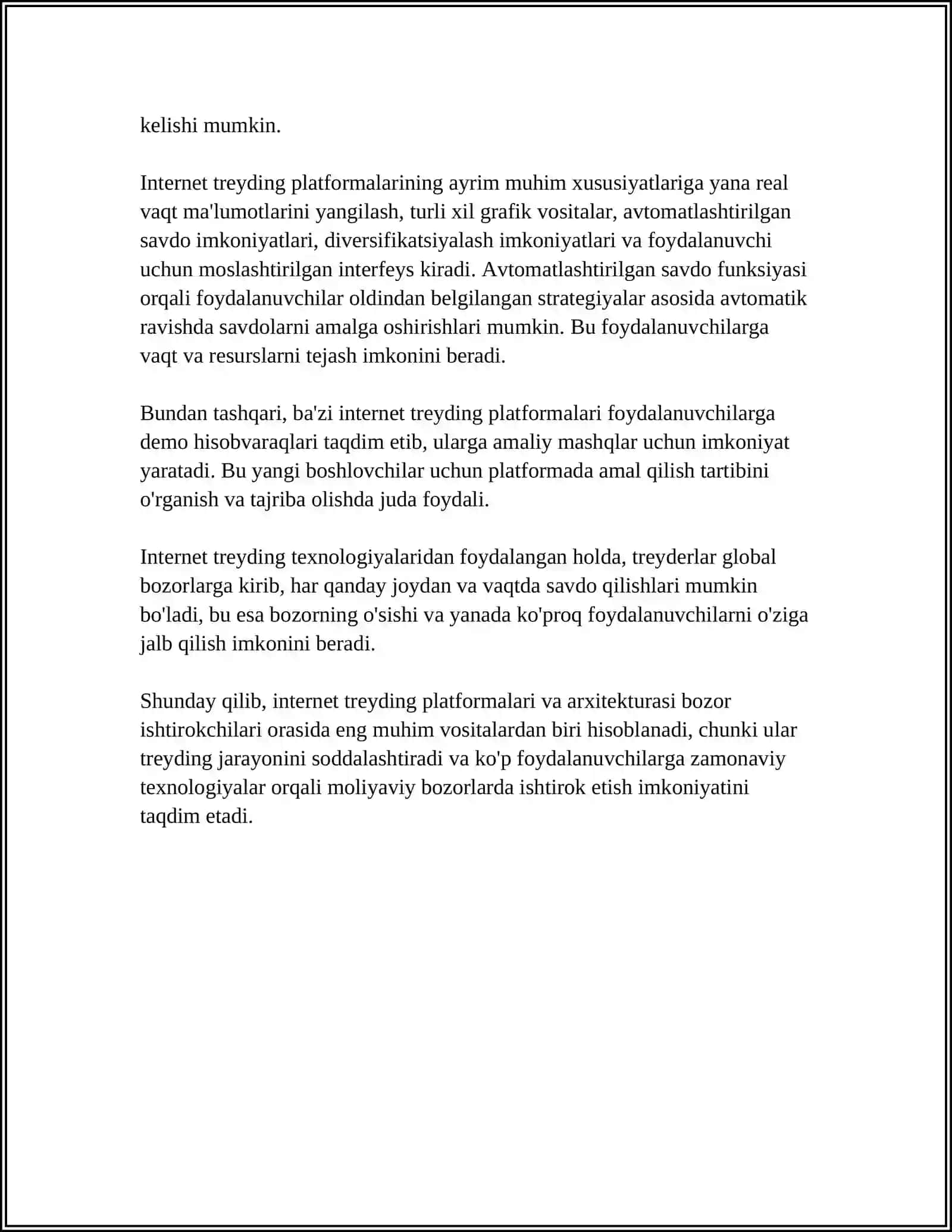INTERNET TREDING TEXNOLOGIYASI 4