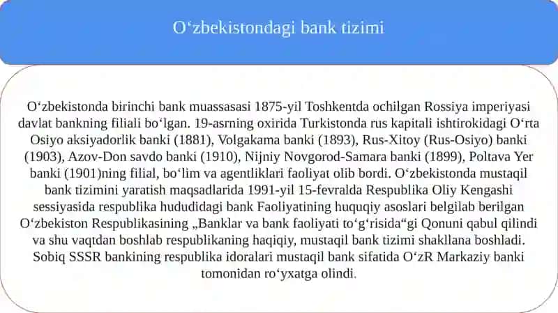 O’zbekistonda bank tizimi 4