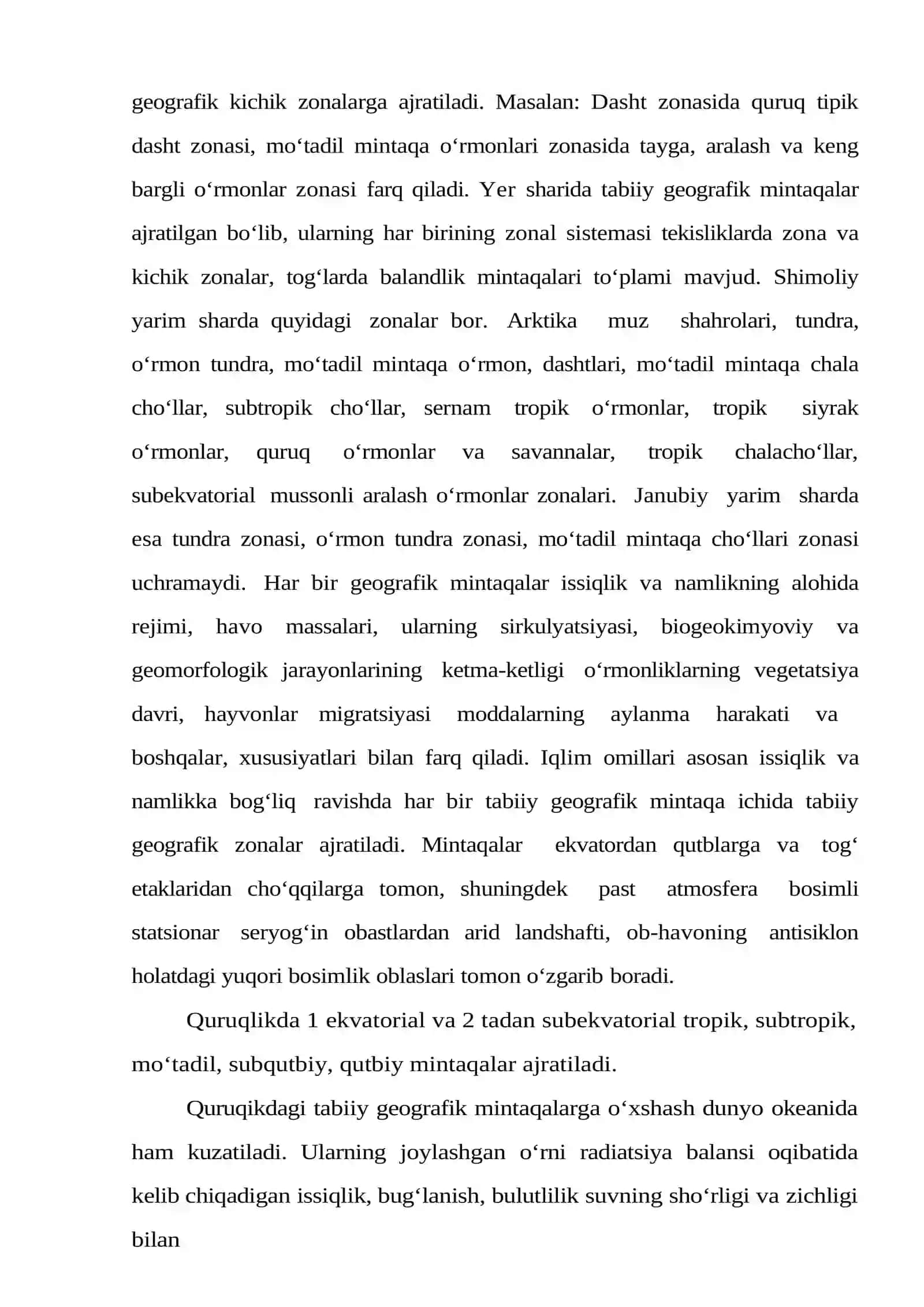 GEOGRAFIK MINTAQALAR VA ZONALAR 4