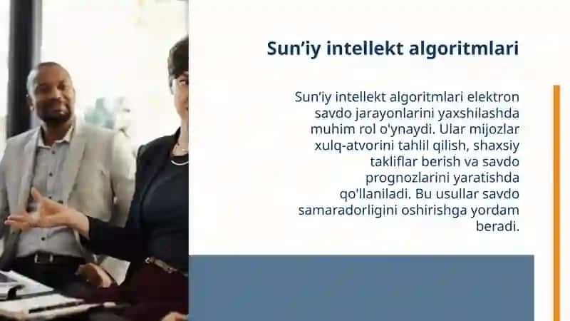 Elektron savdolarda sunʼiy intellekt usullaridan foydalanish 4