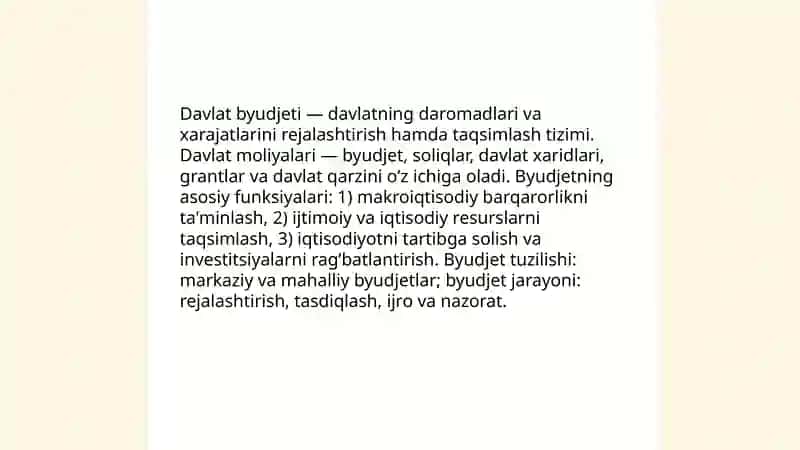 Moliya tizimining sohalari va bo'g'inlari 4