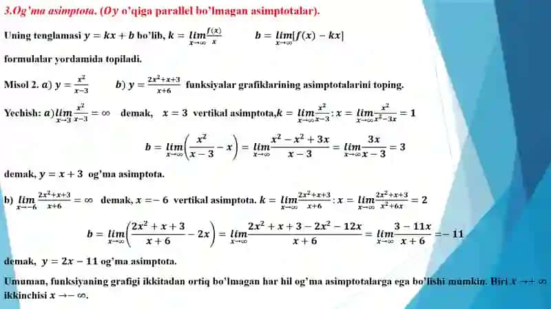 “Egri chiziqning asimtotalari” 4