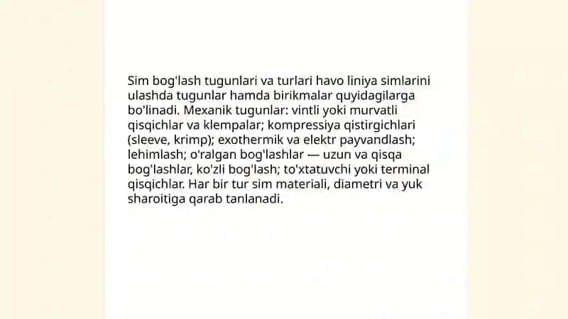 Havo liniya simlarini ulash 4