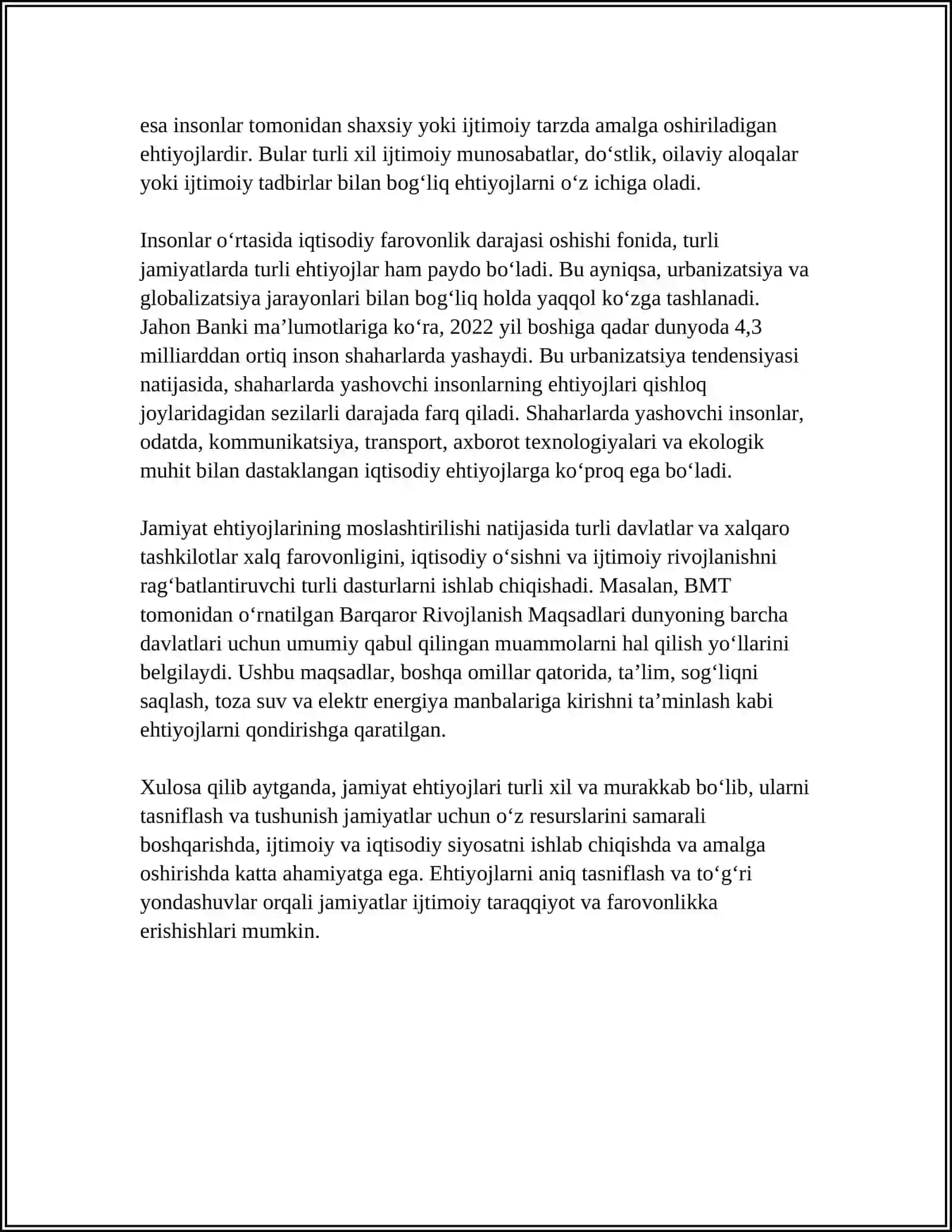 JAMIYAT EHTIYOJLARI VA UNGA TA'SIR ETUVCHI OMILLAR 4