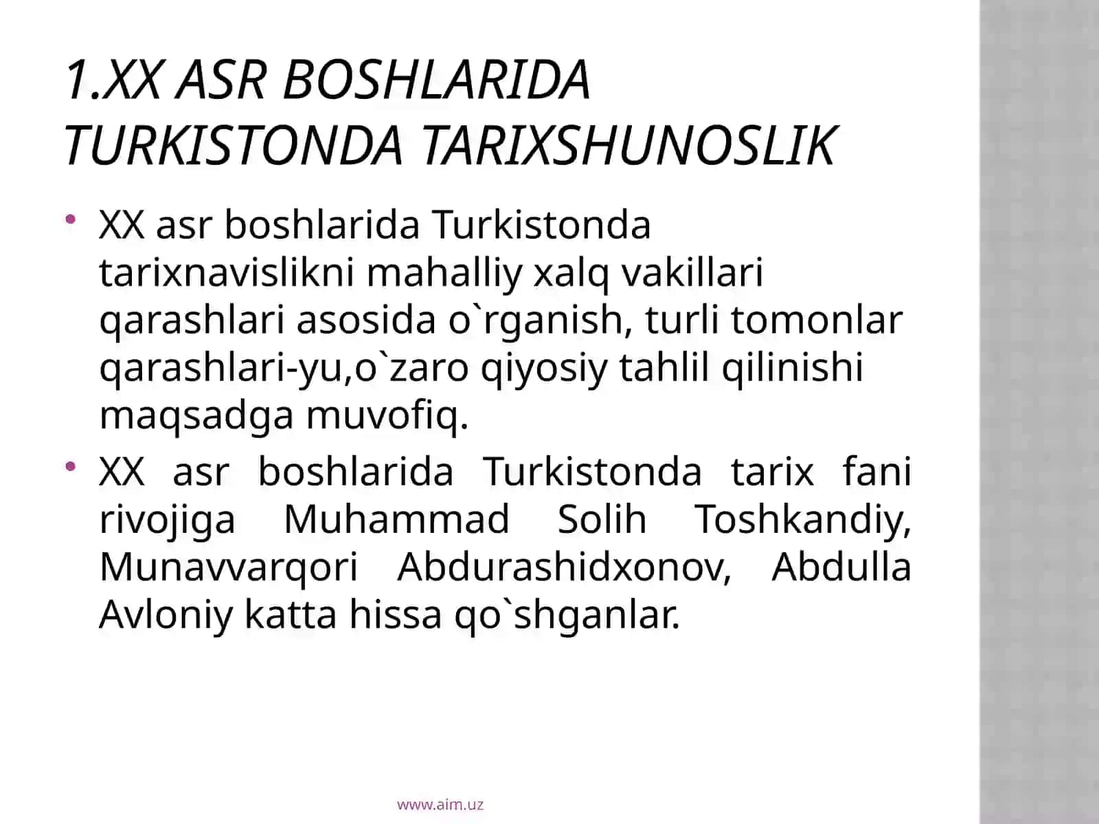 xxasrO`zbekistontarixshunosligi 4