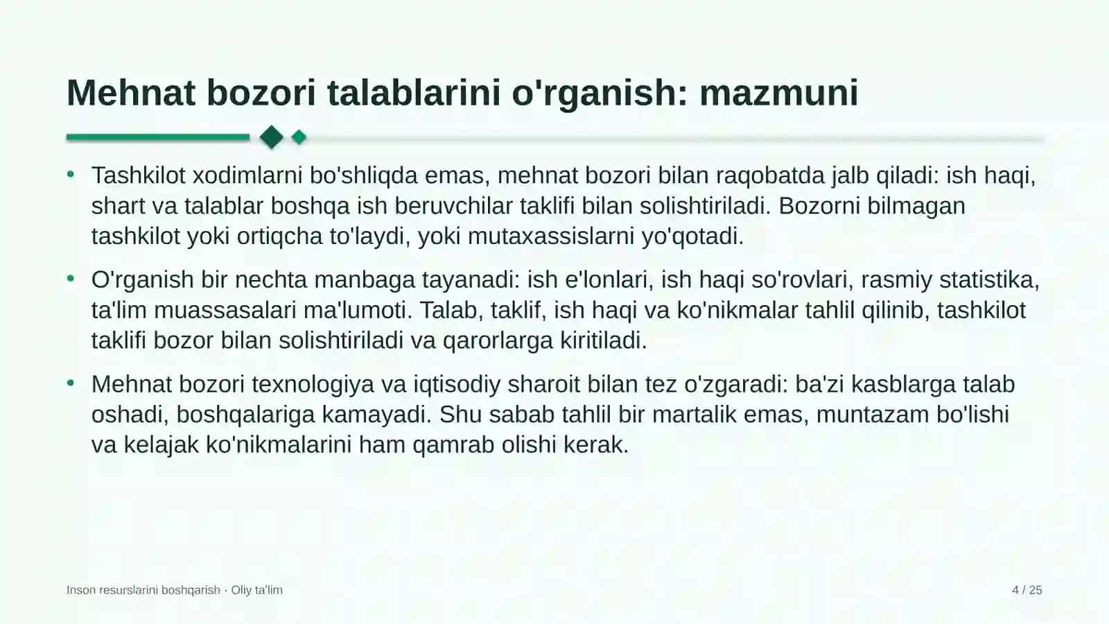 marketpleyslarda mehnat bozori talablarini o'rganish 7956 4