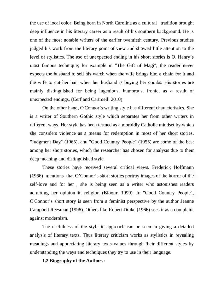 The Chief Criticism of the Short Stories 4