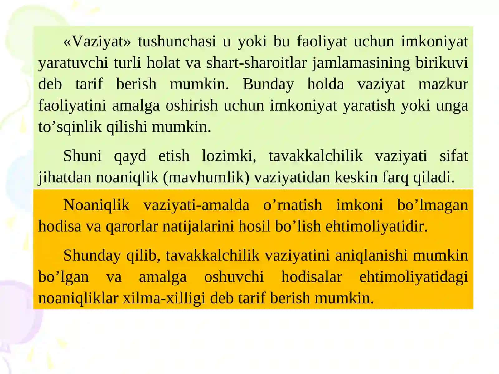 Tavakkalchilikni boshqarish 4