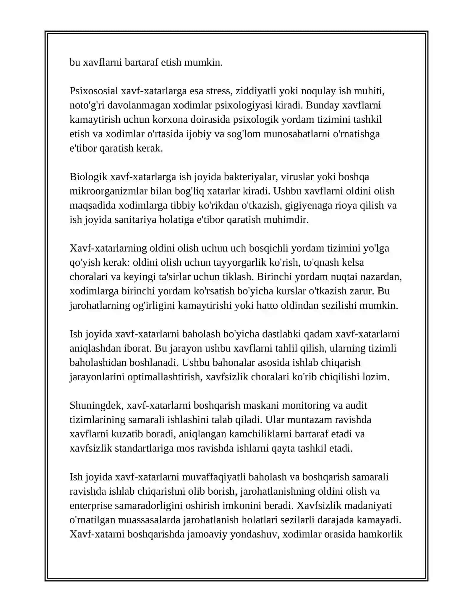 QAYTA TIKLASH CHORALARI, ISHLAB CHIQARISHDA JAROHATLANISHNING OLDINI OLISH VA BIRINCHI YORDAM 4