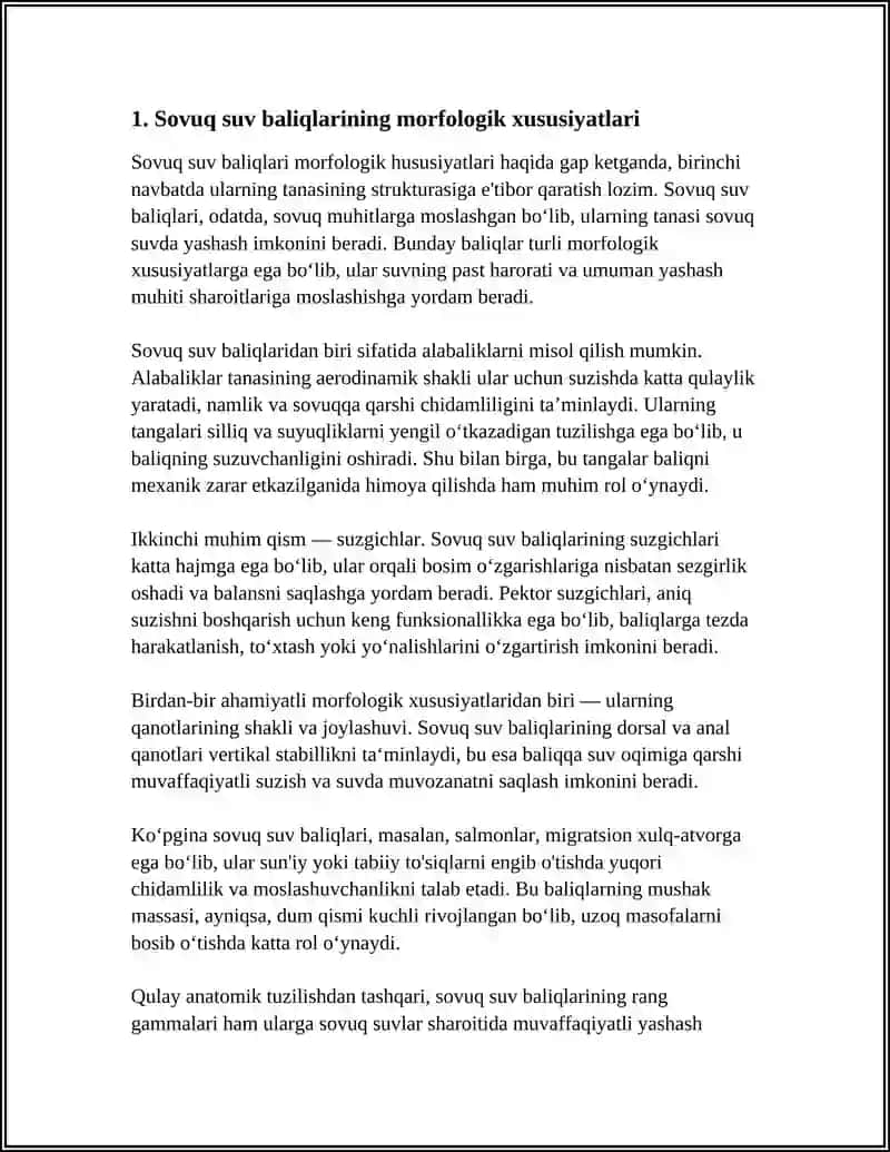 Sovuq suv baliqlarining biologik xususiyatlari 4