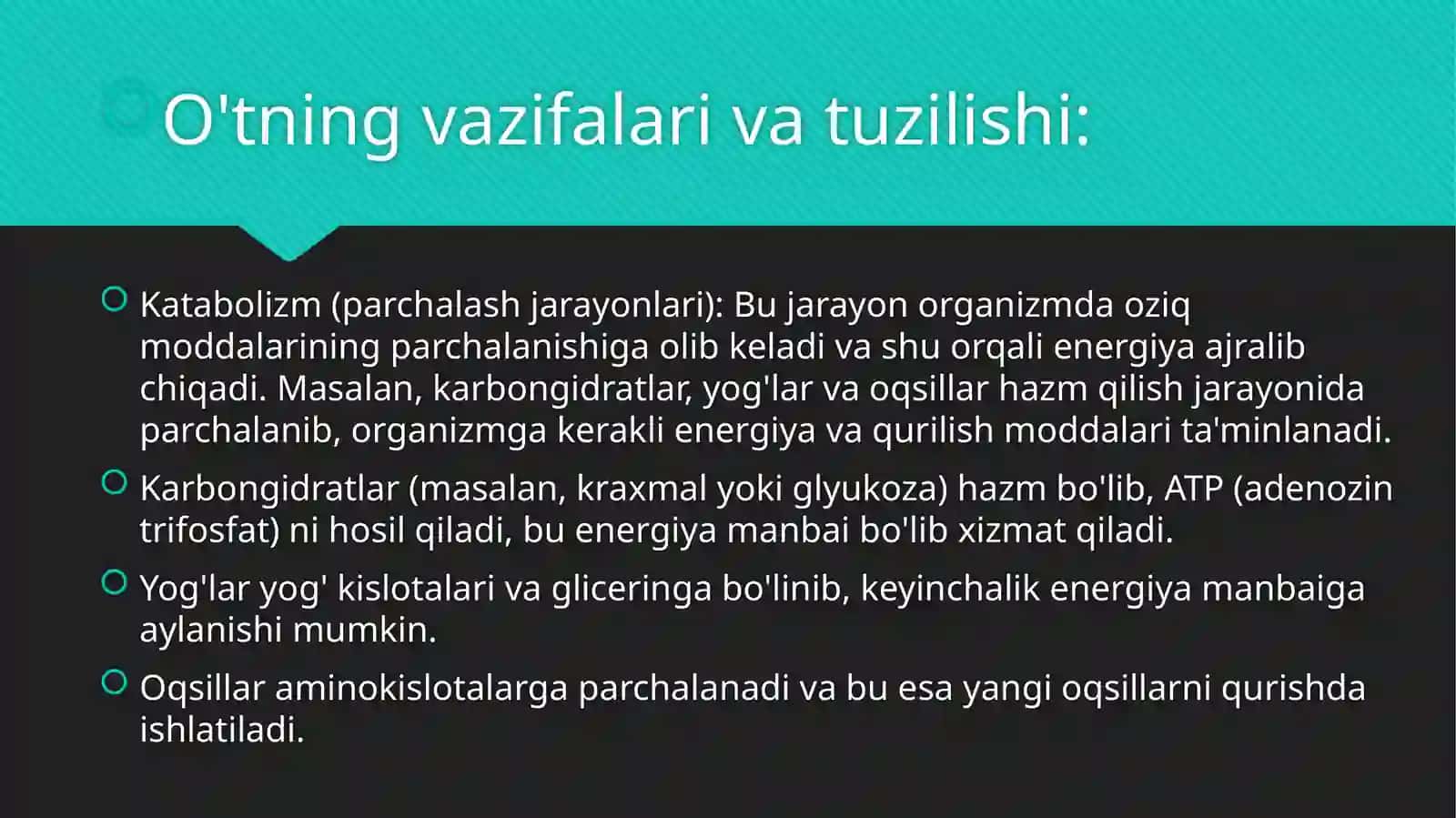 O’tning hazm jarayonida ishtiroki 4
