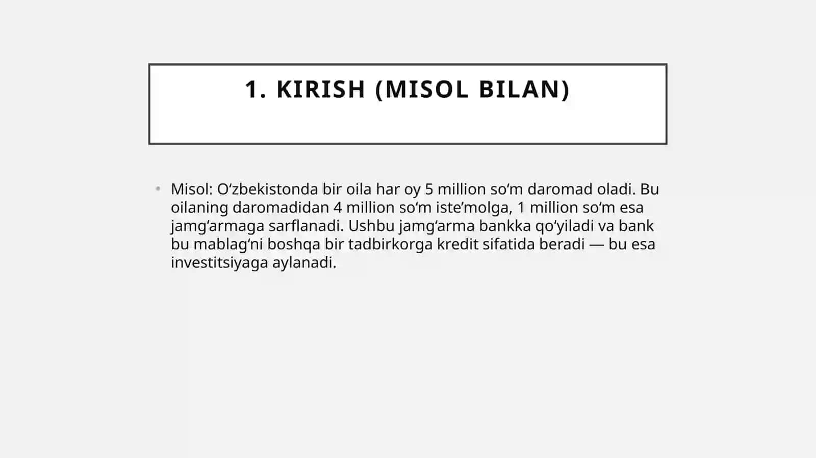 Iste’mol, Jamg‘arma va Investitsiyalar 4