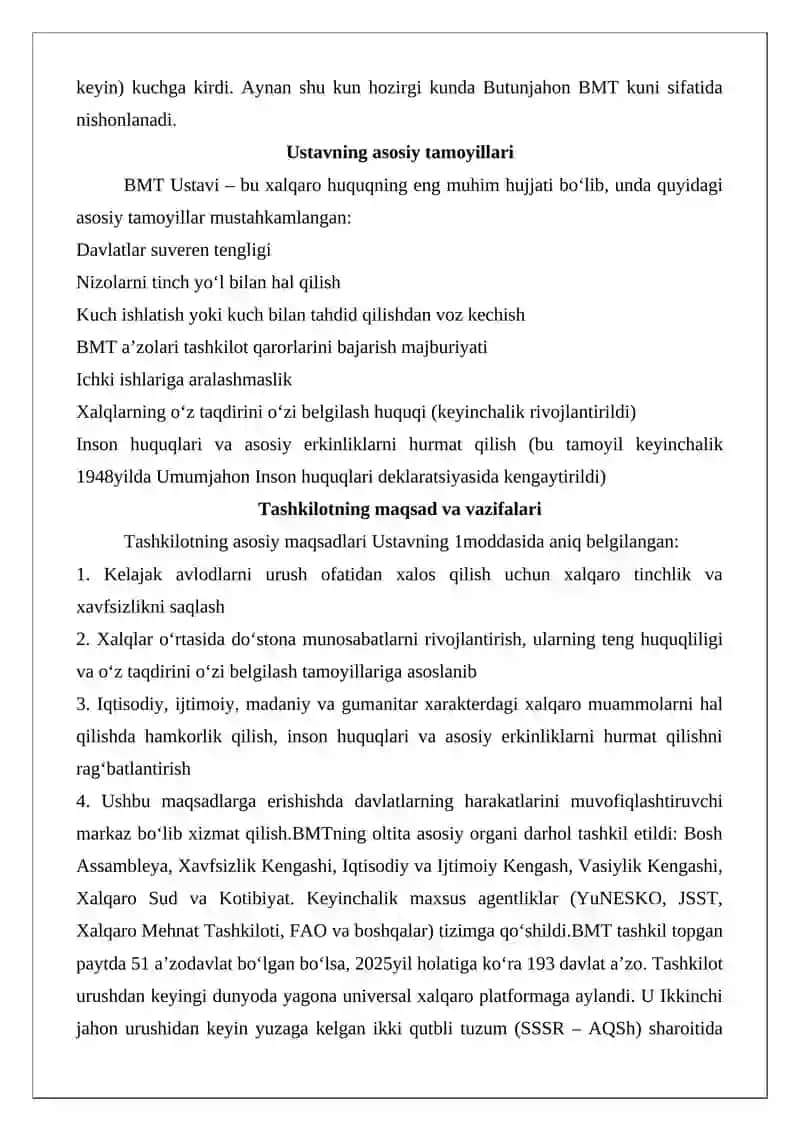 Birlashgan Millatlar Tashkiloti va uning faoliyati 4