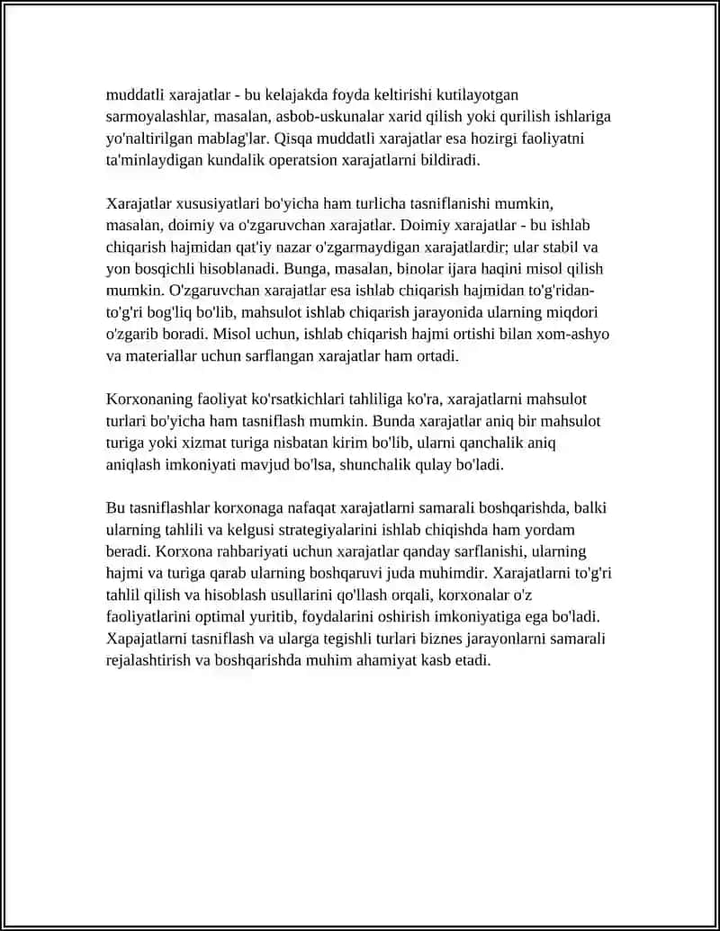 XARAJATLARNI HISOBLASH USULLARI 4