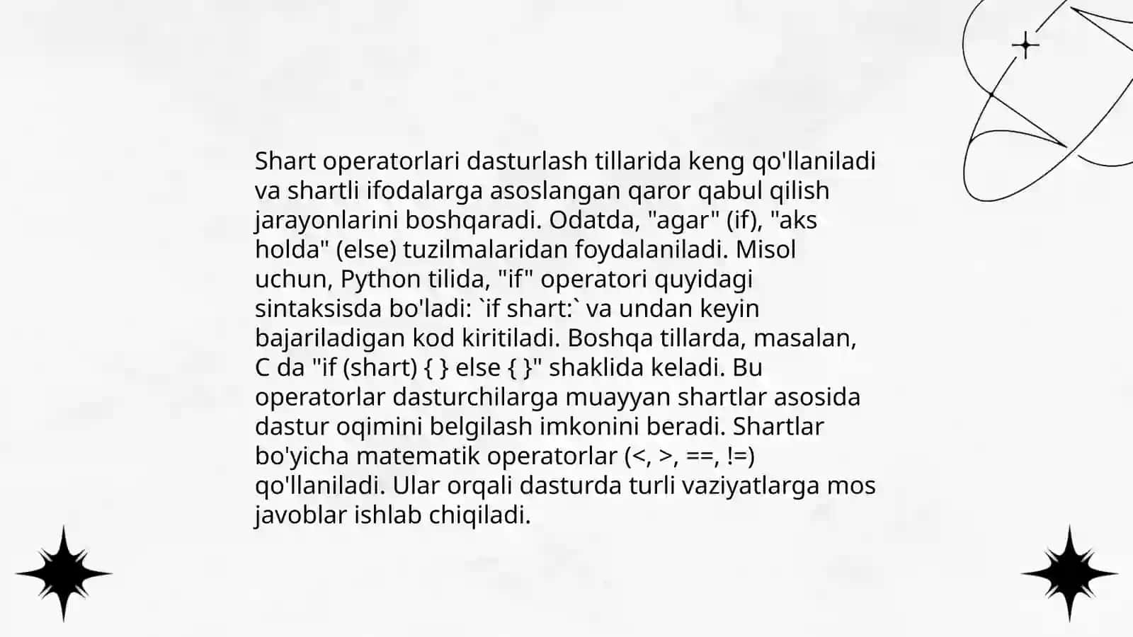Shart operatorlari nazariyasi 4