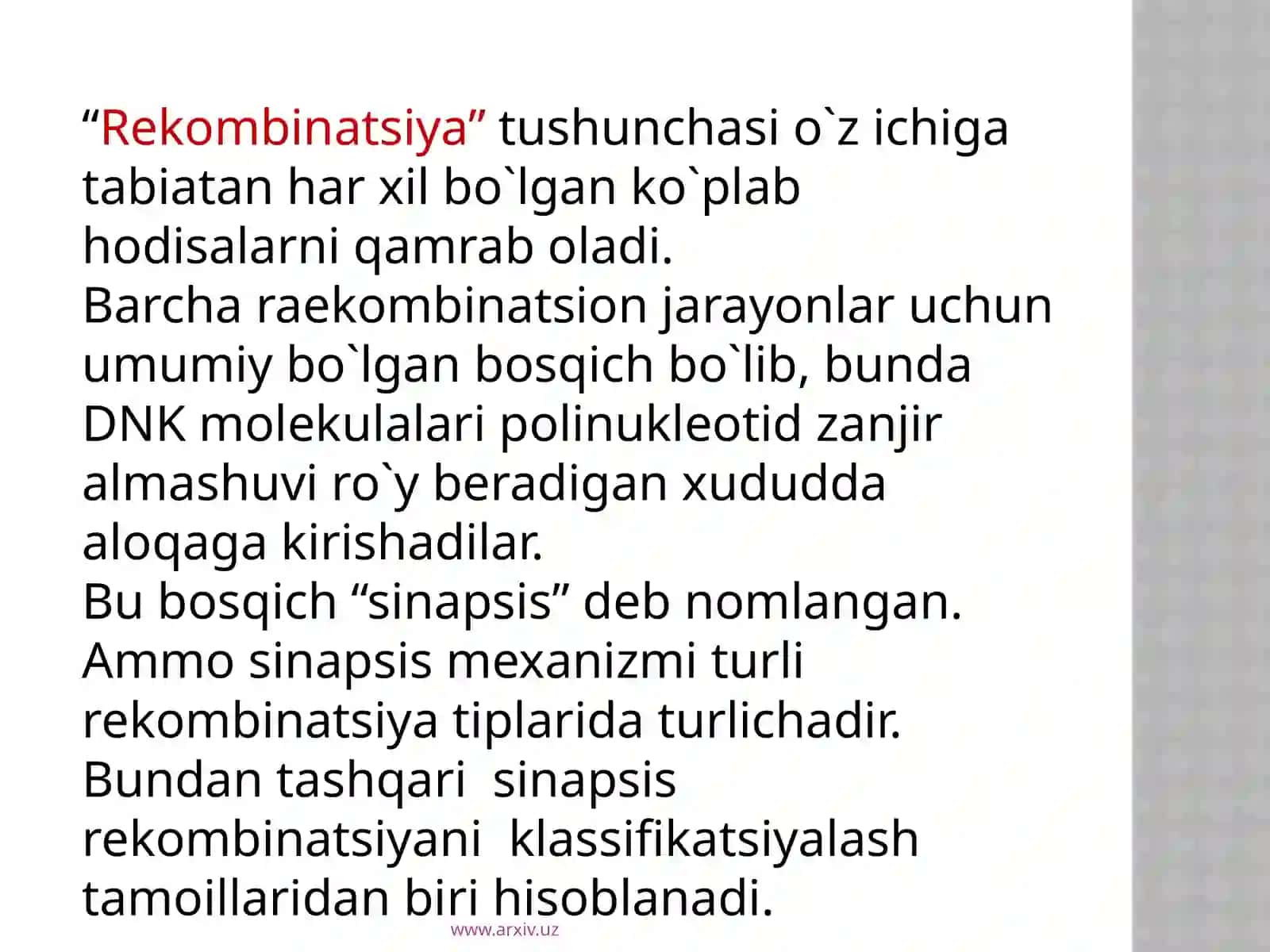 DNK rekombinatsiyasi 4