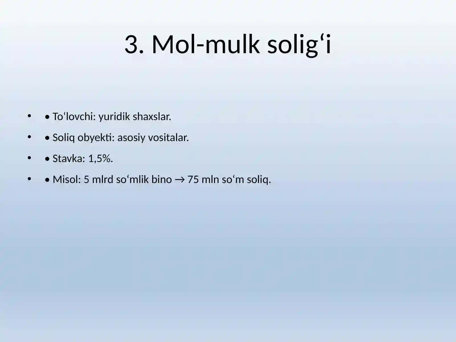 Yuridik shaxslardan olinadigan soliqlar 4