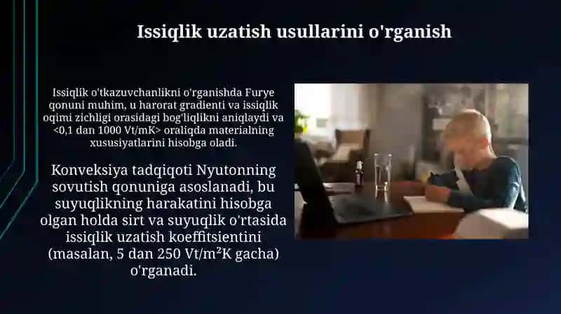 Issiqlik uzatish usullarini o‘rganish 4