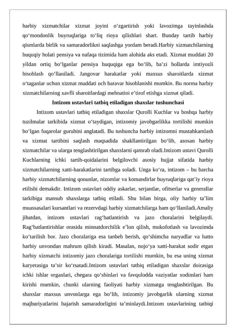 Harbiy xizmatchilar va intizom ustavlari 4