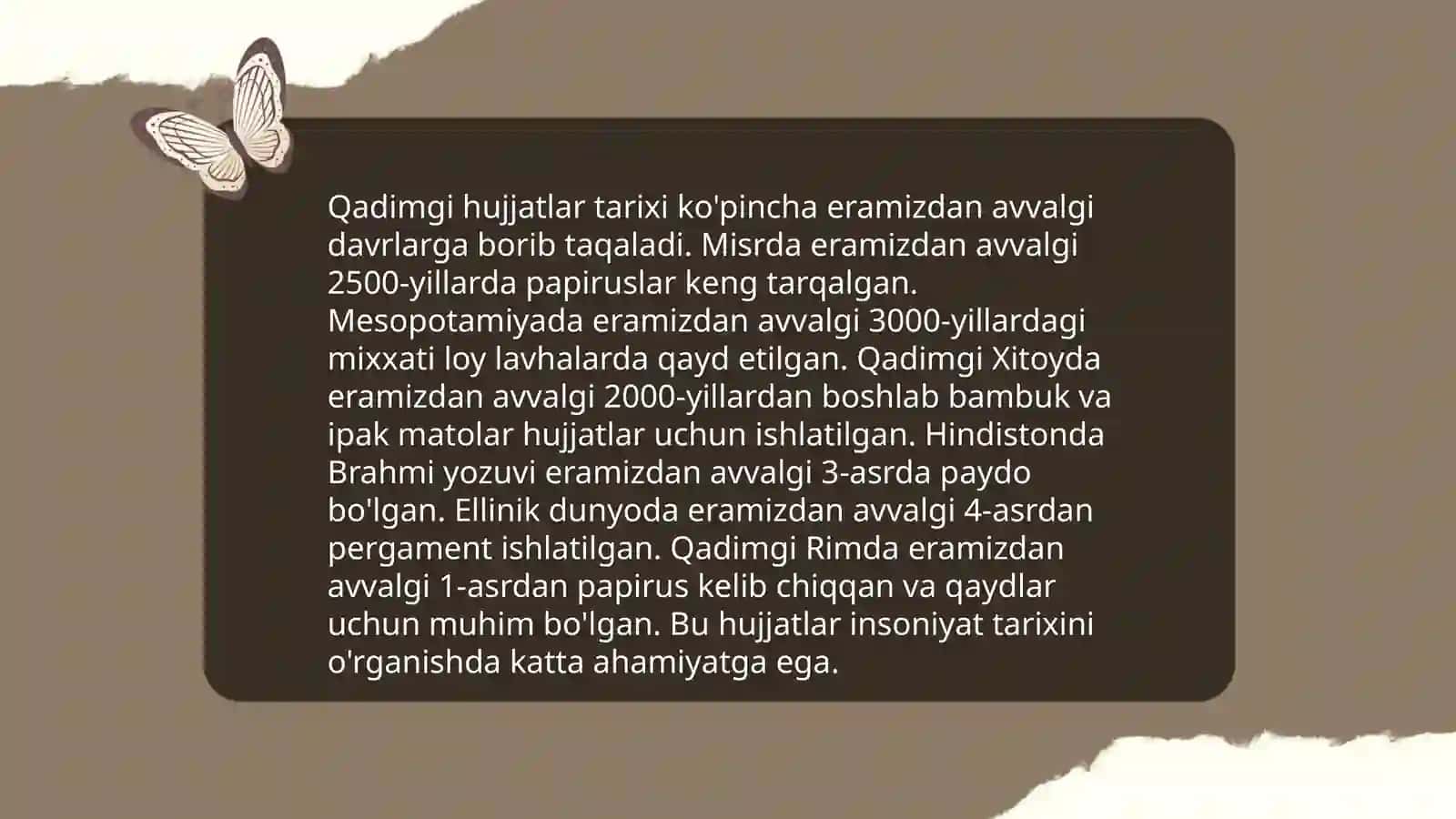 Hujjatlarning paydo bo‘lishi va tarixi 4
