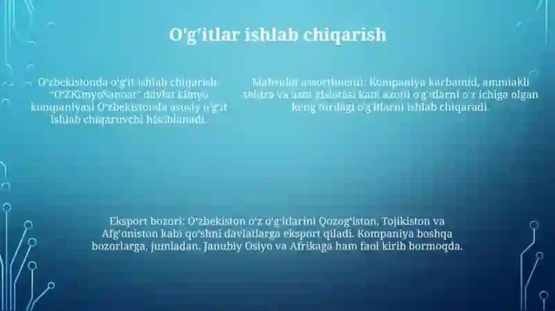 O'Zbekistonda Kimyo Sanoati 4