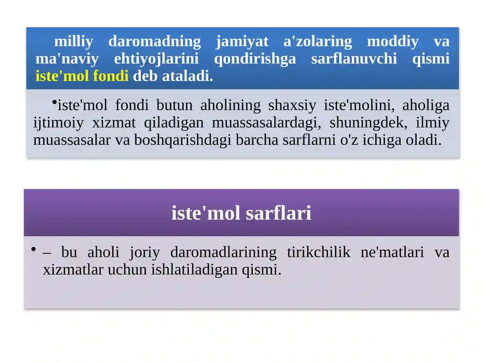 Iste'mol va jamg'armalar iqtisodiy mazmuni 4