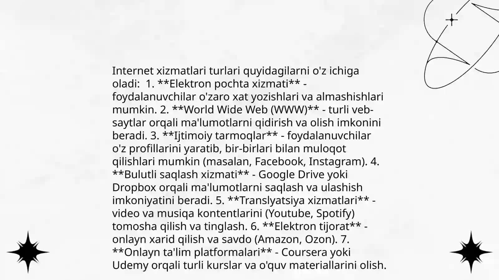 Tarmoqli texnologiyalar va internet xizmatlari 4