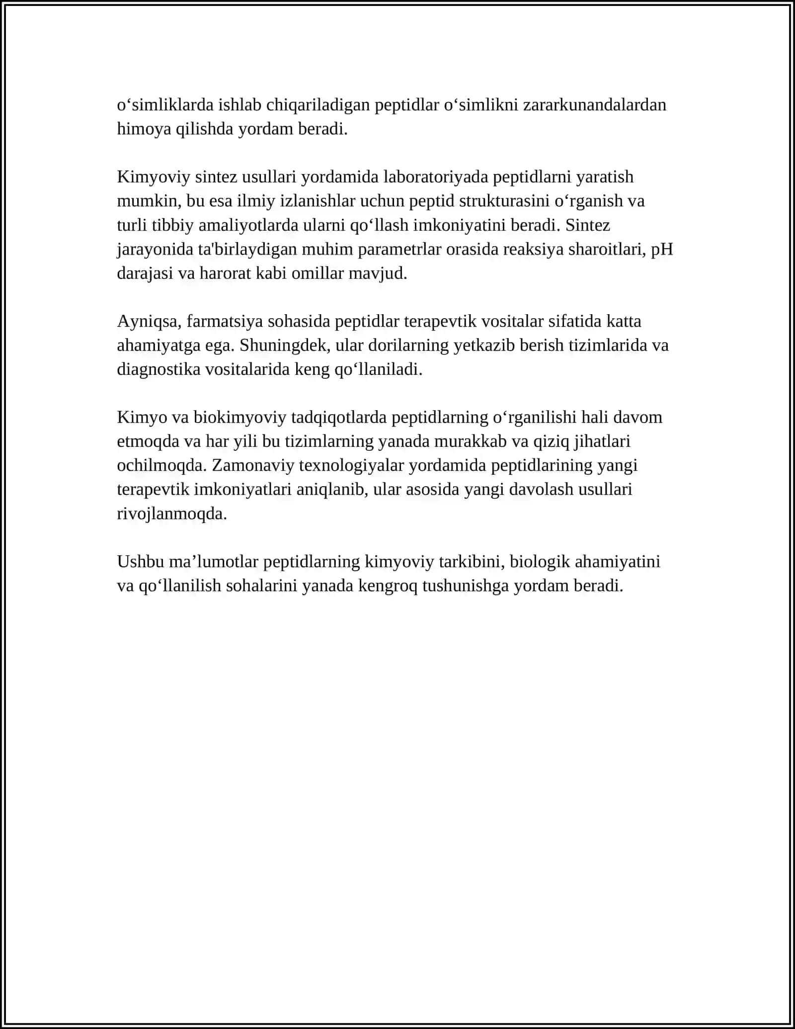 PEPTID VA OQSIL AHAMIYATI VA XOSSALARU 4