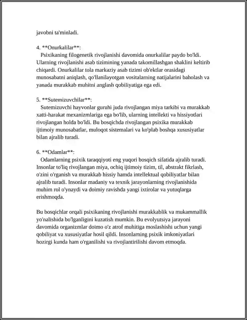PSIXIKANING FILOGENETIK TARAQQIYOTI 4
