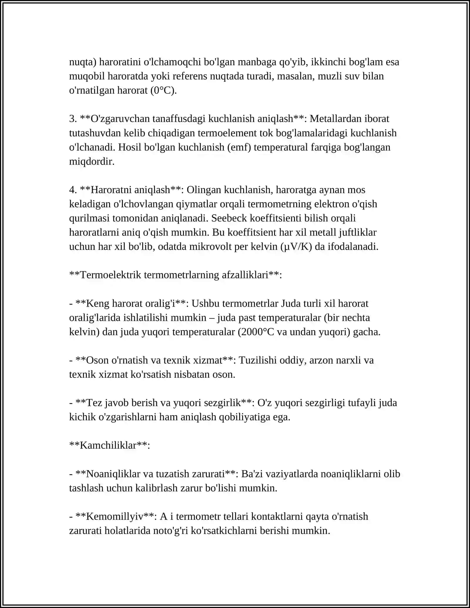 TERMOELEKTRIK TERMOMETRLARNING ISHLASH PRINSIPI(OMEGA K-TYPE TERMOJUFT) 4