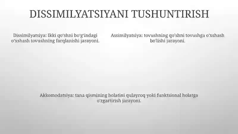 Assimilyatsiya, Akkomodatsiya Va Dissimilatsiya 4