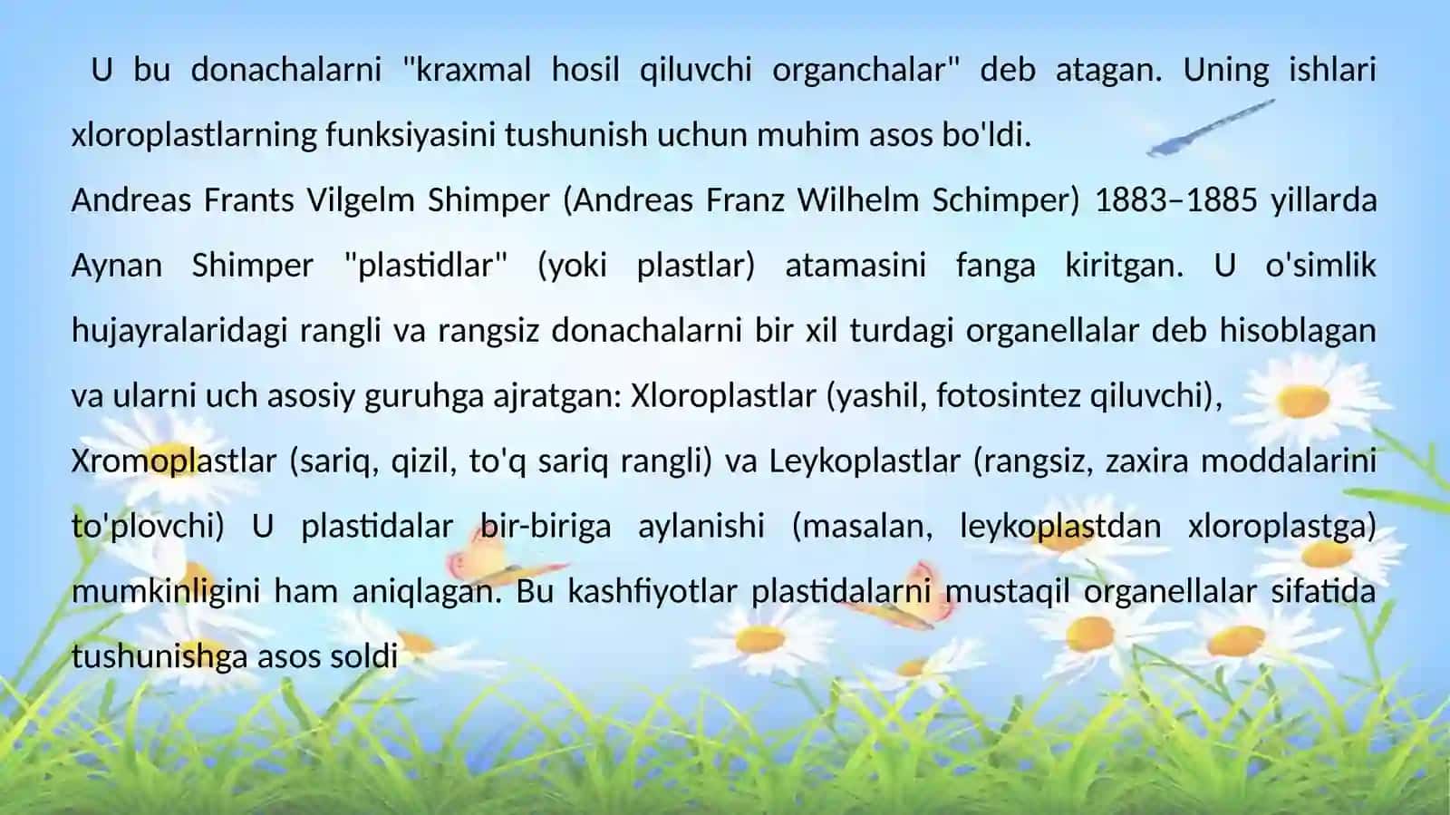 Plastidalarning o’simlik organizmidagi ahamiyati 4