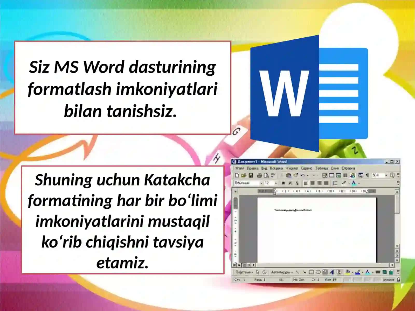 8-sinf Informatika Elektron jadvalning elementlari O'qituvchilarga / 6-11 Sinf Dars ishlanmalar 4