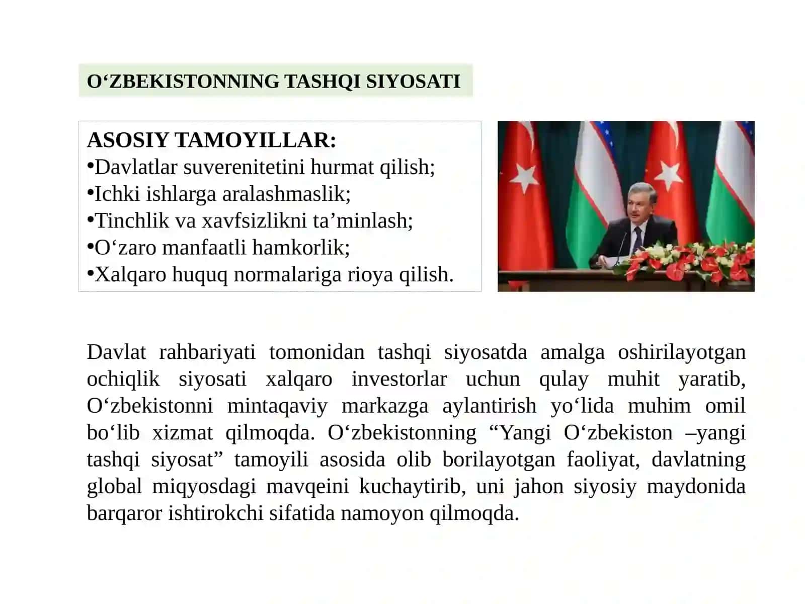O‘ZBEKISTONNING JAHON HAMJAMIYATIDAGI O‘RNI 4