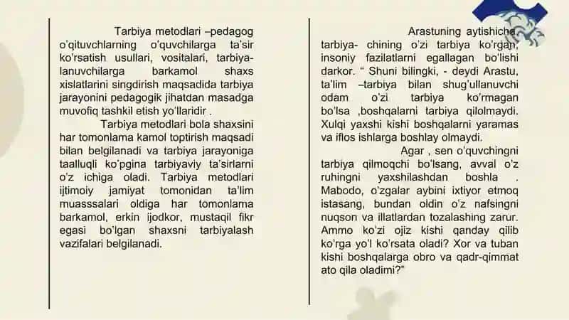 Zamonaviy pedagogikada tarbiya metodlari va shakllari 4
