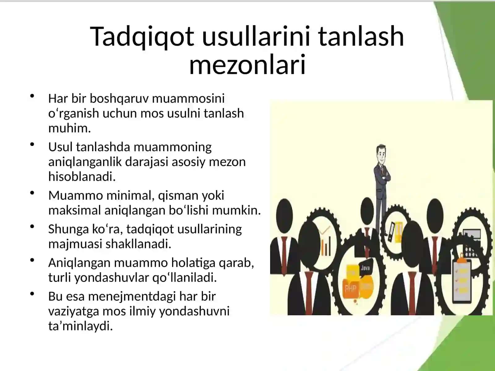 Menejmentda aniq (maxsus) tadqiqot usullari 4