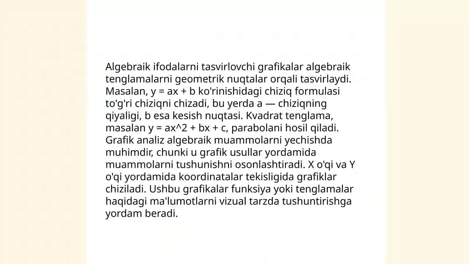 Konsentrlar bo'yicha algebra elementlari 4