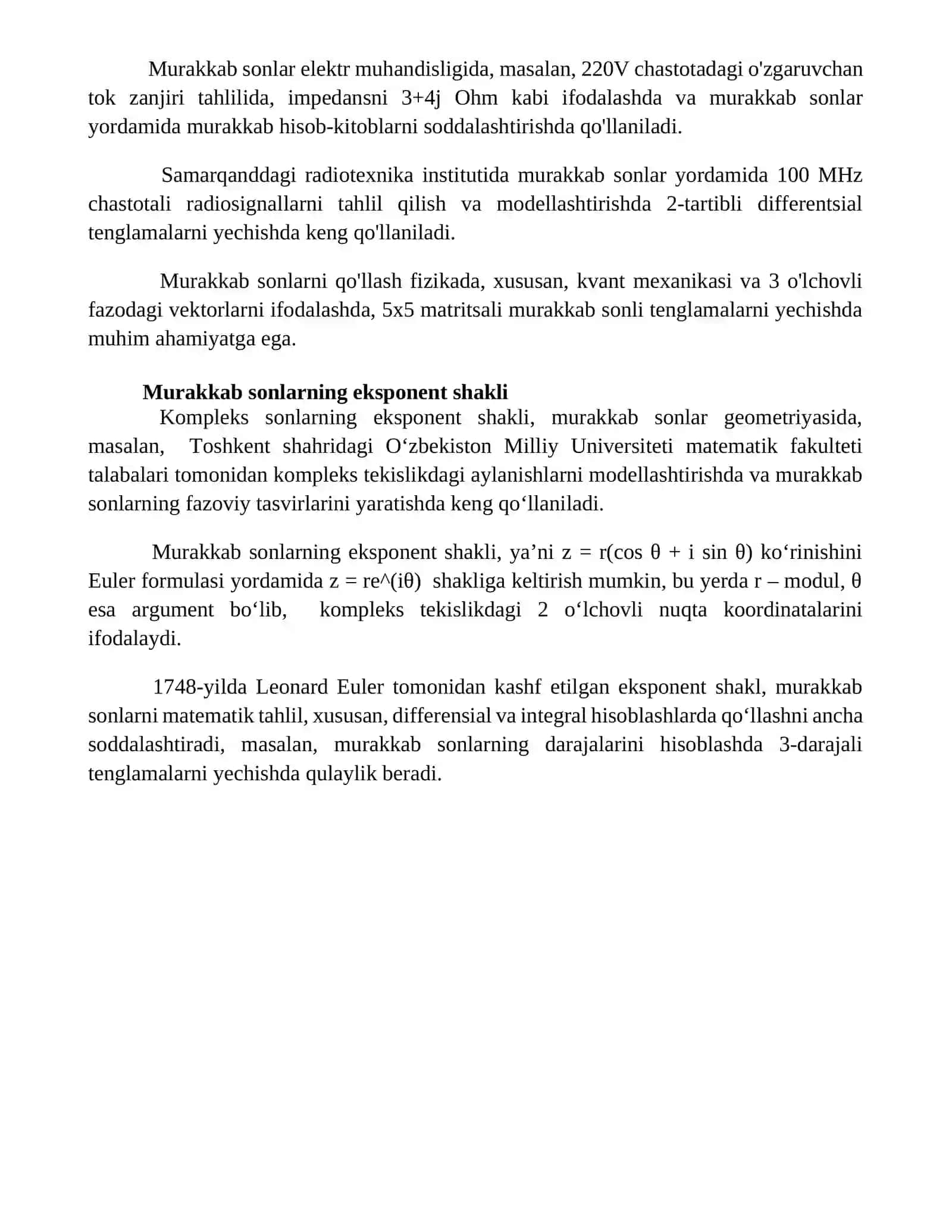 Kompleks sonlar 4