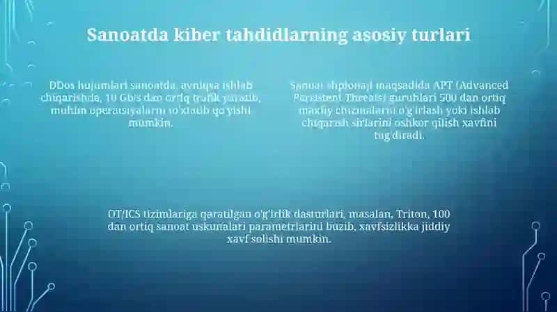 Kiberxavfsizlik va sanoatdagi taxdidlar 4