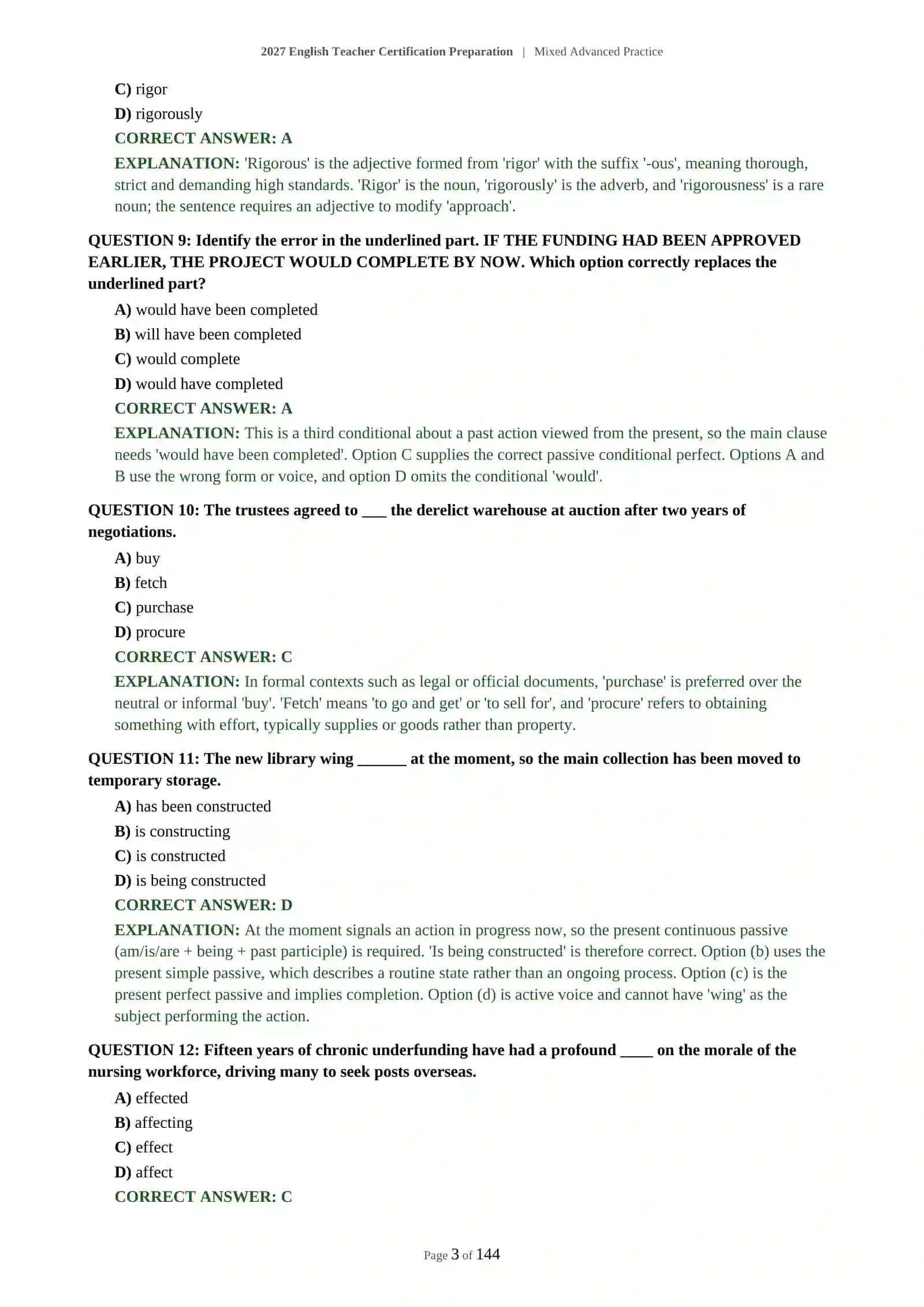 2027 English Teacher Certification Preparation | Mixed Advanced Practice 4