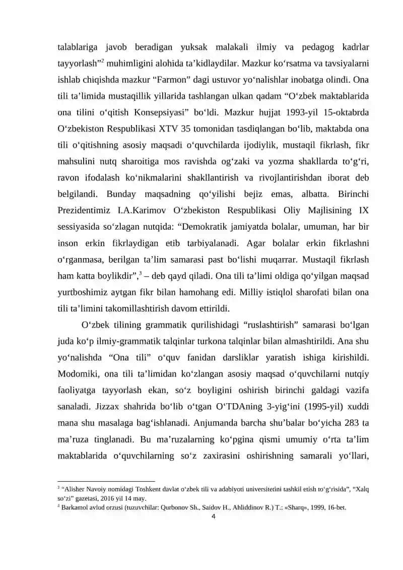 ADABIY TIL VA MILLIY TIL MUNOSABATLARI KURS ISHI 4