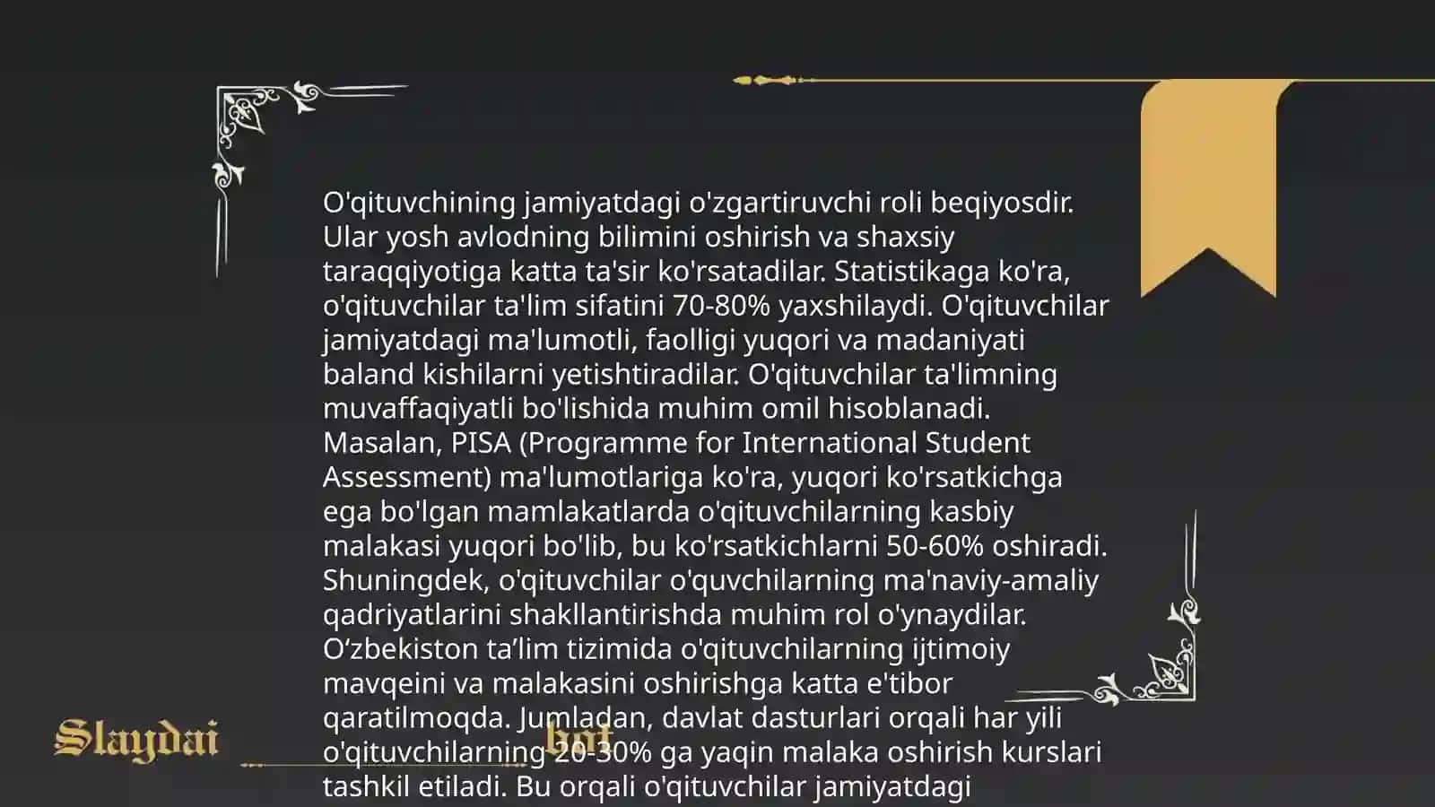 O'qituvchining jamiyatda tutgan o'rni 4