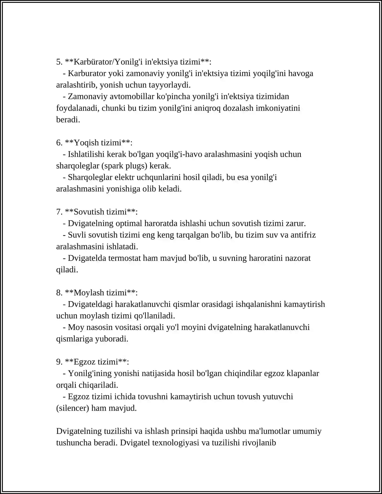 AVTOMABIL TUZILISHI 4