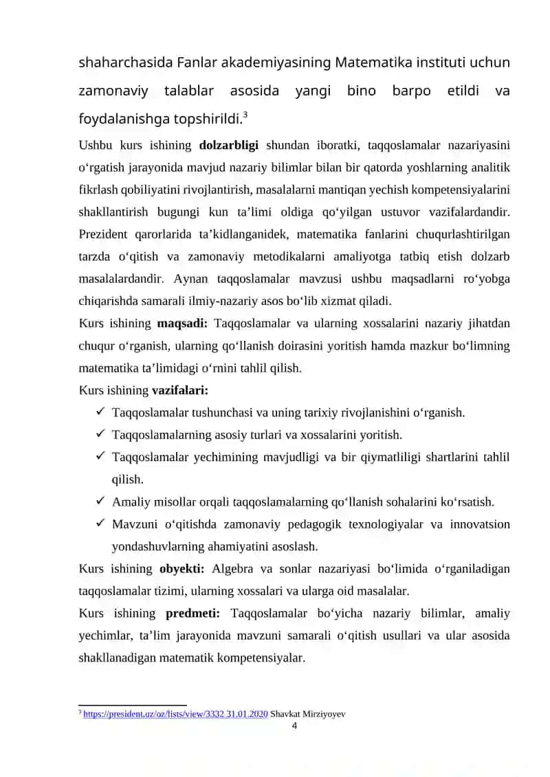 Taqqoslamalar va ularning xossalari 4