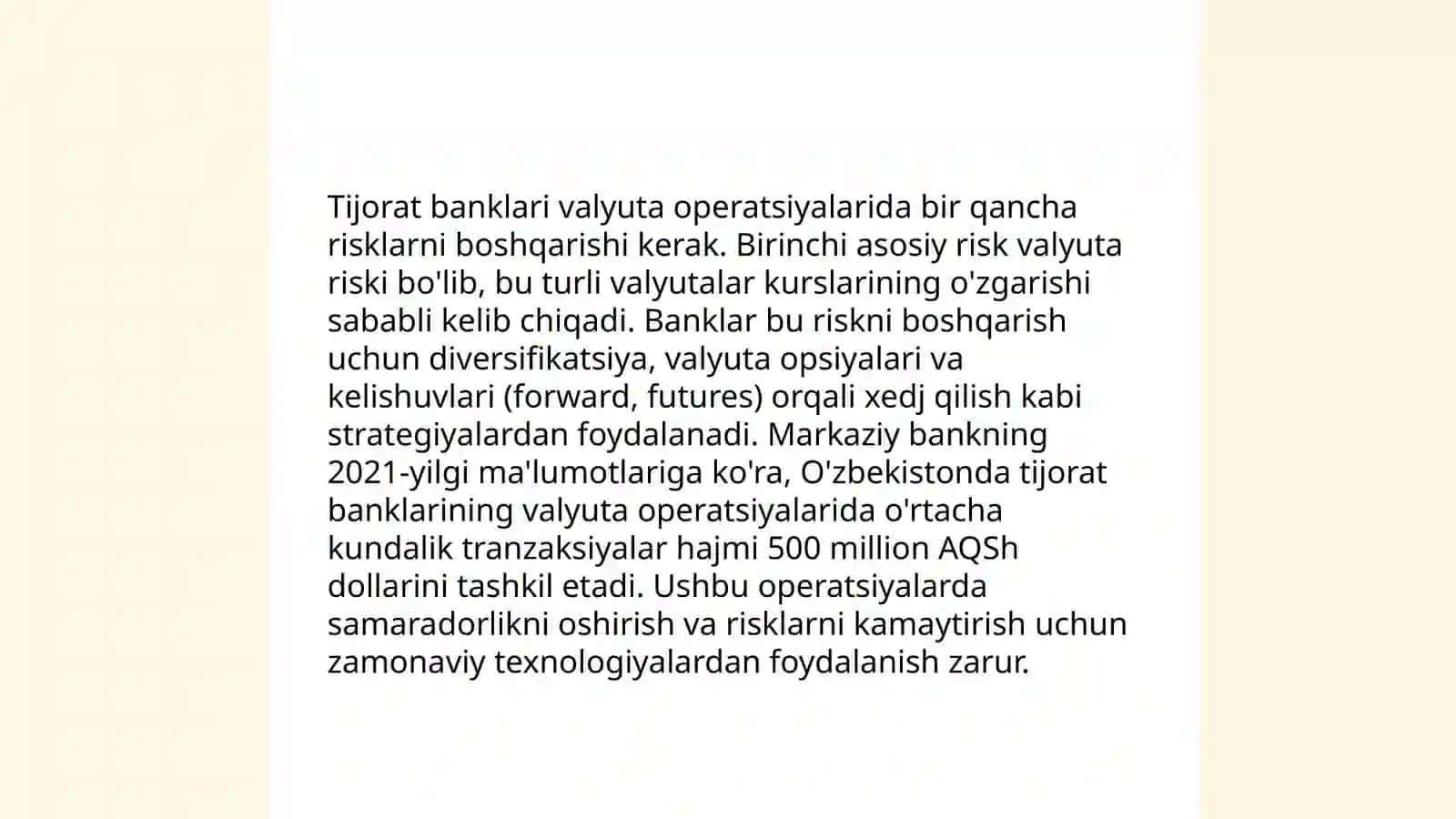 Tijorat banklarining valyuta operatsiyalari 4