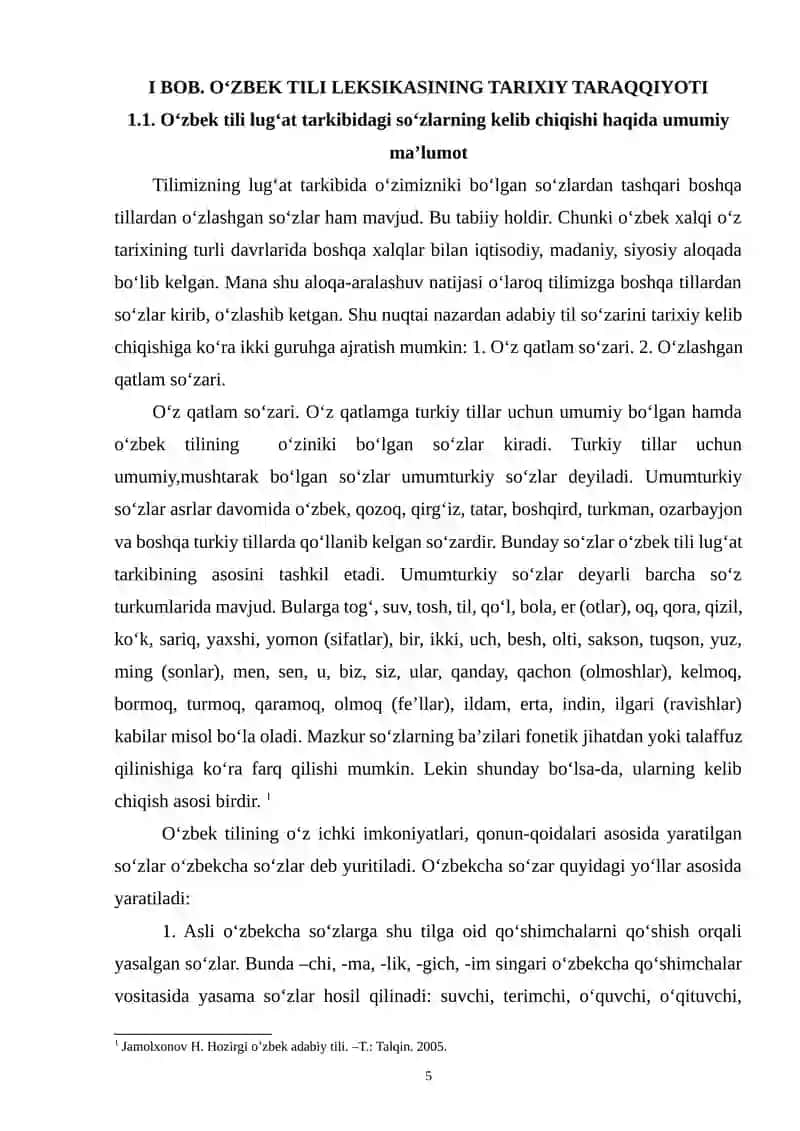 O‘zbek Tili Leksikasining Tarixiy Taraqqiyoti 4