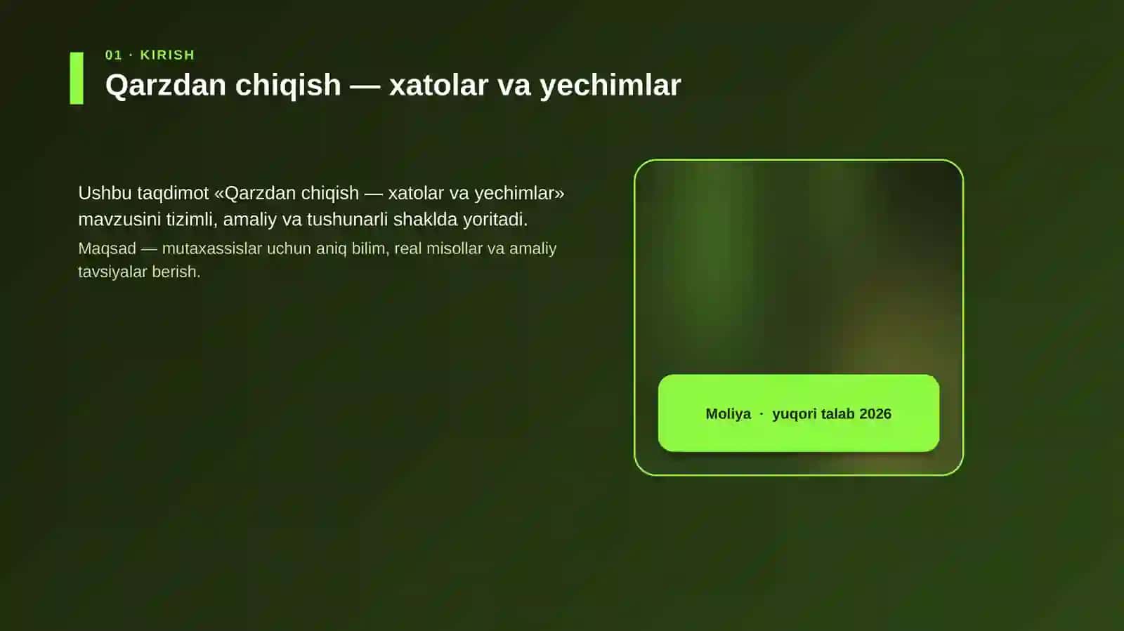 Qarzdan chiqish — xatolar va yechimlar 4
