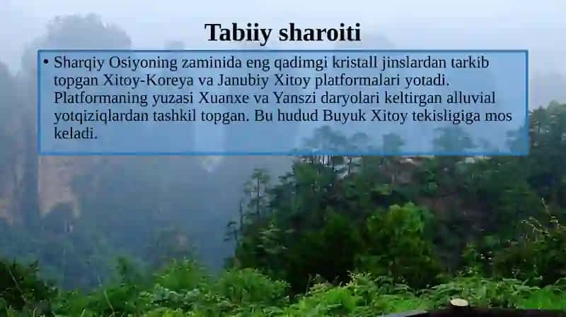 Sharqiy Osiyo Geografiyasi 4
