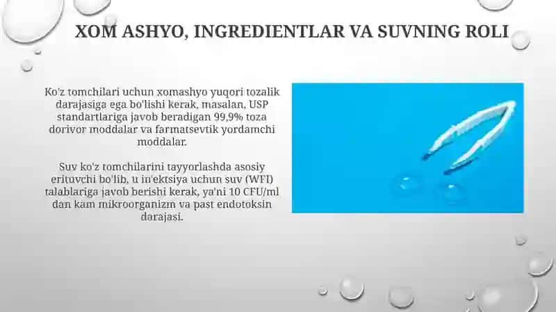 Koʻz tomchilarini tayyorlash texnalogiyasi 4